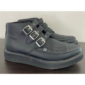 Black TUKskin™ 3-Buckle Pointed Creeper Boot